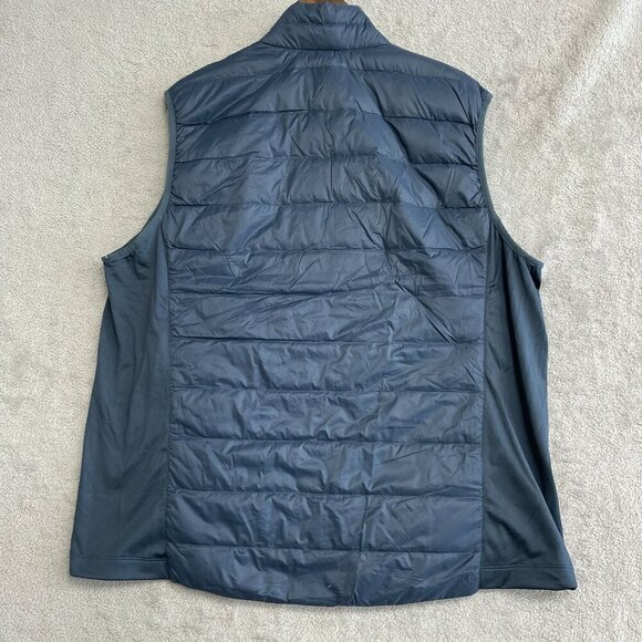 NEW Eddie Bauer Men's XL Down Puffer Vest Navy Full Zip Mock neck - Picture 3 of 8